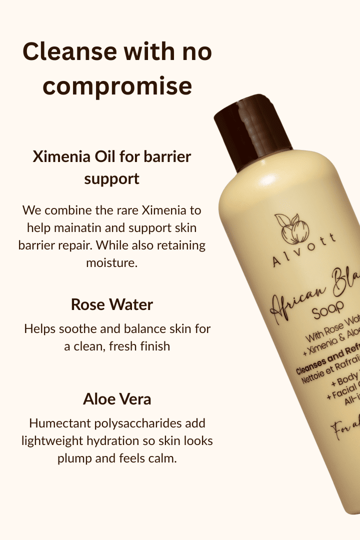 Black Soap With Rose Water+ Ximenia & Aloe Vera